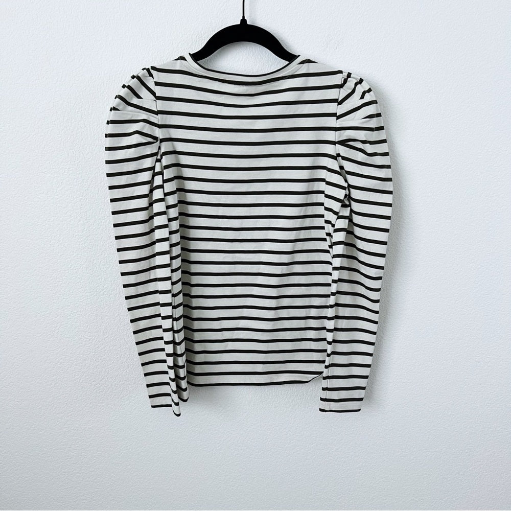 Boden Striped Puff Sleeve Top